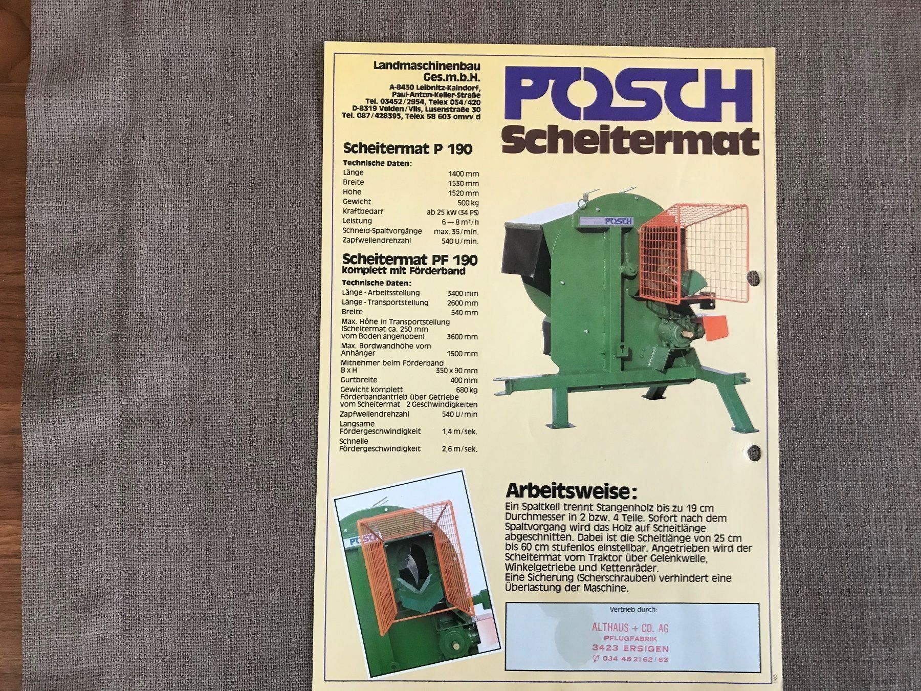 Traktoren: Posch Prospekt – Gebraucht aus Balterswil von Jeko1967 1