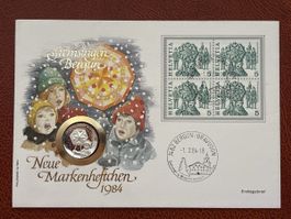 Pli premier jour Helvetia 1984 jeton argent Sternsingen