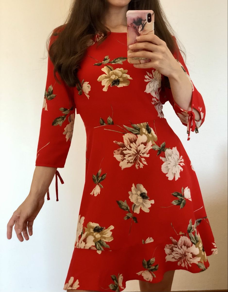 Topshop Vestiti: Robe à fleurs rouge – Nuovo (secondo la descrizione) da Clarens venduto da ale_yc7t