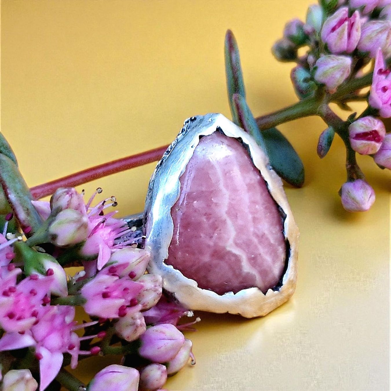 Anelli: Statement-Ring Silber mit Rhodochrosit, Grösse 56 – Nuovo e nell'imballaggio originale da Aarau venduto da Schmuckhoehle_MD 9