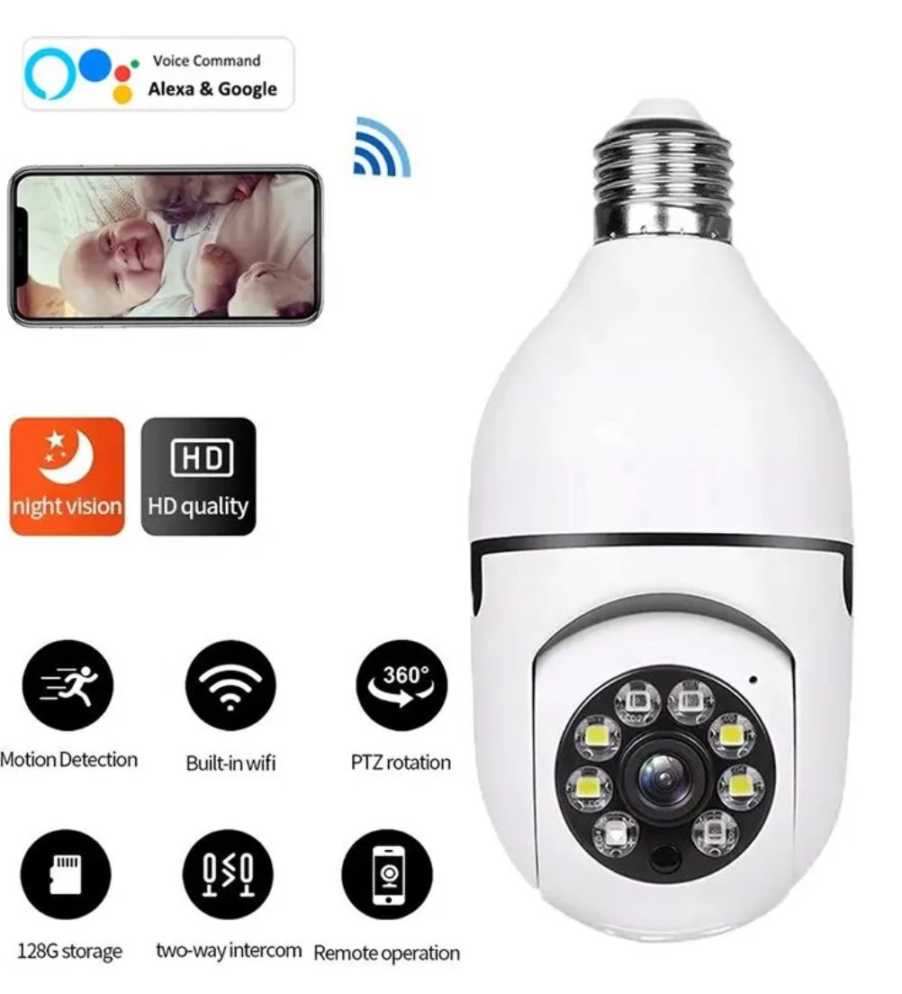 Videocamere: Caméra de permission Intérieure Wifi 5G Bulbe – Nuovo e nell'imballaggio originale da Marly venduto da may_j75b