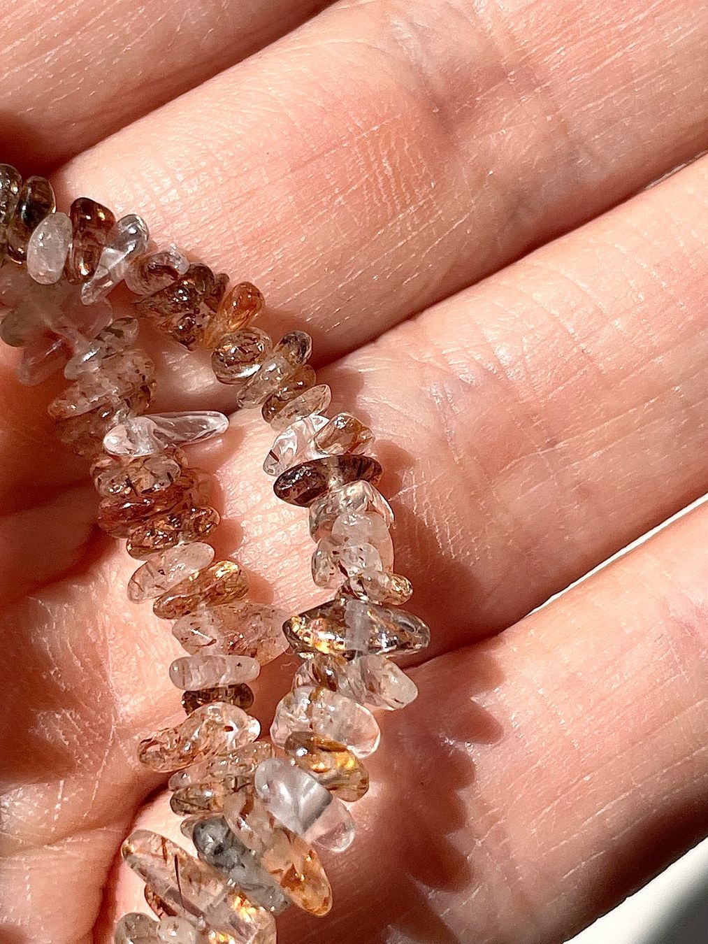 Catenine: 80cm！Rutilquarz Splitterstrang – Nuovo e nell'imballaggio originale da Schiers venduto da sisikristall 1
