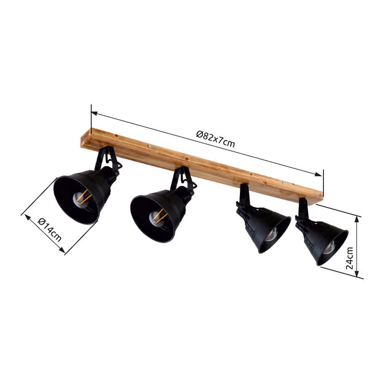 Lampade: 4er Strahler, Holz, 82 cm x 14 cm – Nuovo (secondo la descrizione) da Kreuzlingen venduto da Smart-Light 6