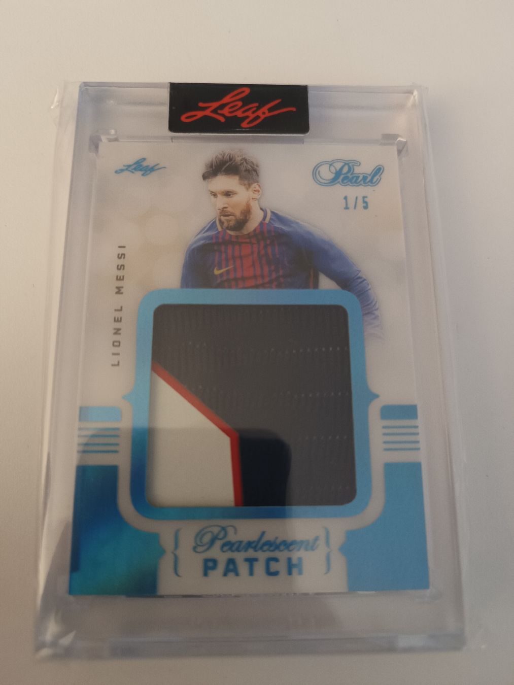 Cartes à collectionner: Leaf Pearlescent Patch 1/5 Messi & Ronaldo Matchworn Patch – D'occasion à Zürich par mar_zbs6