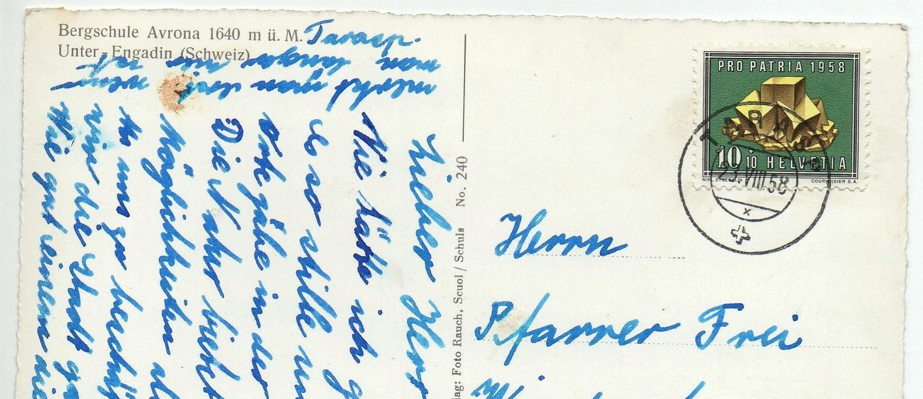 Cartes postales: TARASP Bergschule Avrona - Schüler – D'occasion à Jona par philajona 1