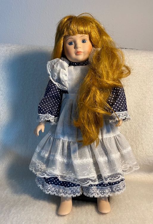 FOLK Poupée nue Collection Mari's 35 cm Original Vidal Rouge avec Cheveux Longs Blonds et Yeux Griss, Fabriqué en Espagne Artisanat
