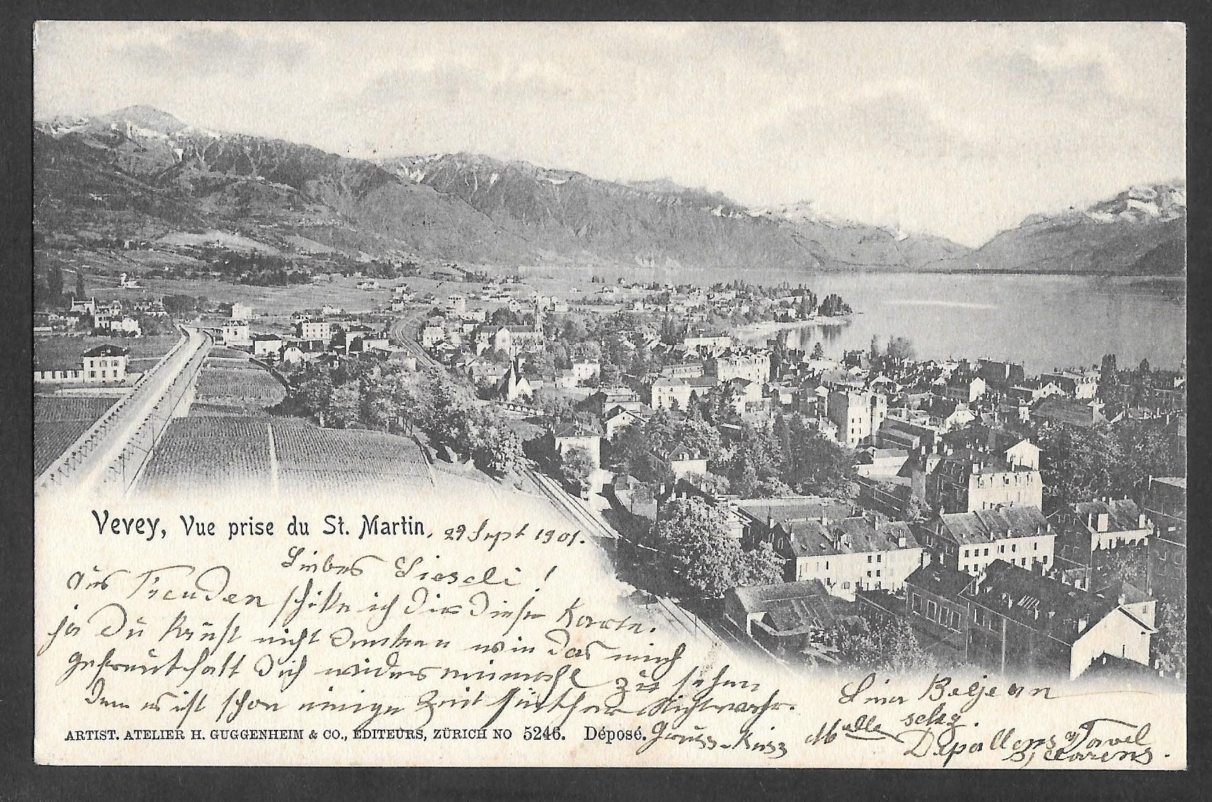 Cartoline postali: Vevey Vue prise du St. Martin – Usato da Olten venduto da clotaldi