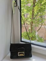 Kleine Vintage Leder Tasche dunkelblau, sehr guter Zustand!