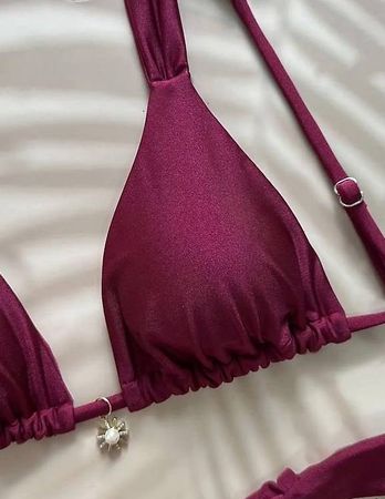 🏝️Sexy Damen Bikini Bordeaux M - Neu - Gratis Versand