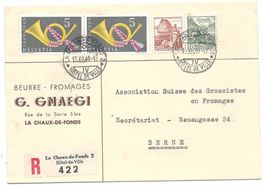 Timbres sur env. La Chaux-de-Fonds Hôtel de ville 15.12.1949