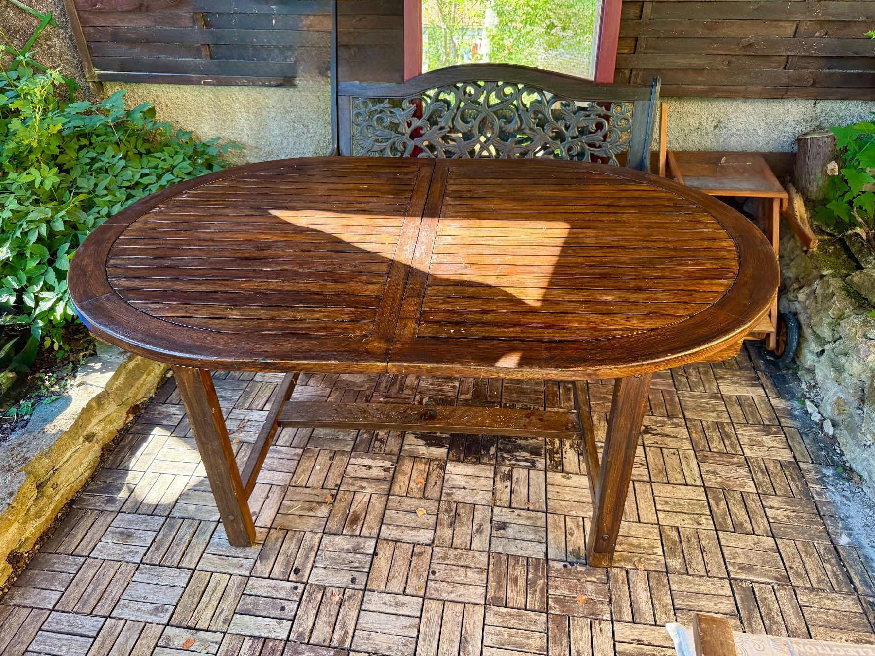 Tavoli: Table de jardin en bois avec rallonge – Usato da La Chaux-de-Fonds venduto da lolo1963 2