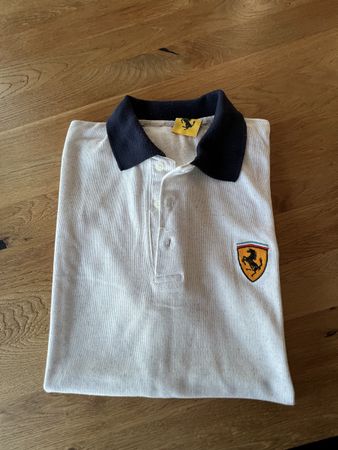 Ferrari Poloshirt ca.Gr.L/XL, weiss meliert