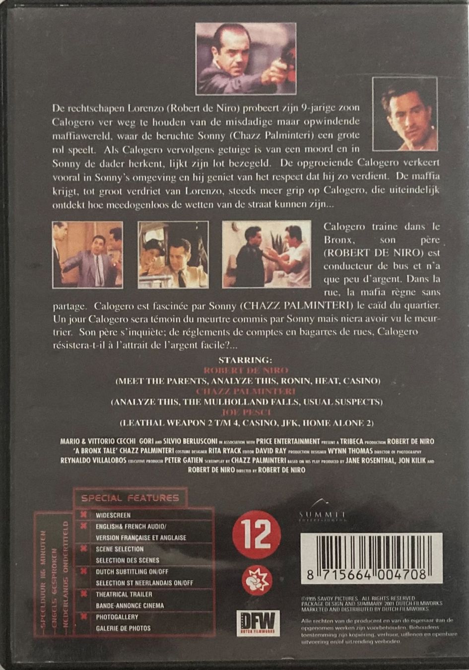 Tutti i DVDs: A BRONX TALE (ROBERT DE NIRO) – Usato da Poliez-Pittet venduto da Newtown-Records 1
