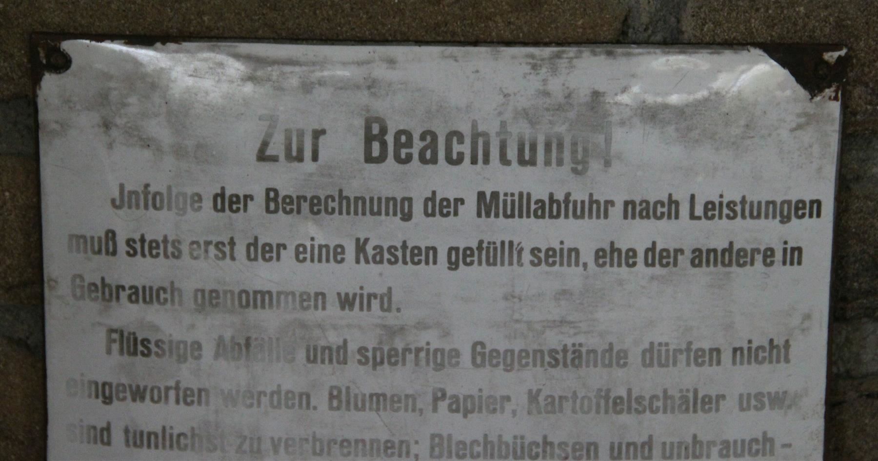 Schilder: Emailschild "Müllabfuhr" – Gebraucht aus Birrwil von brandschatz_birrwil 2