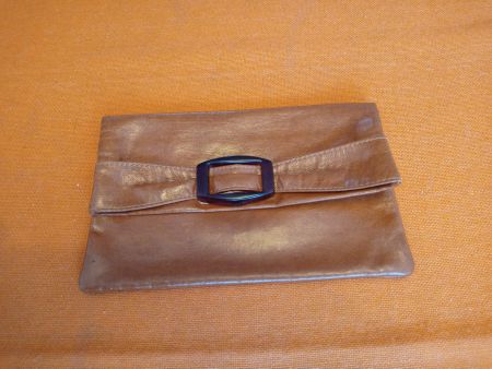 Elegante Leder-Clutch, braun – Vintage-Stil mit Schnalle