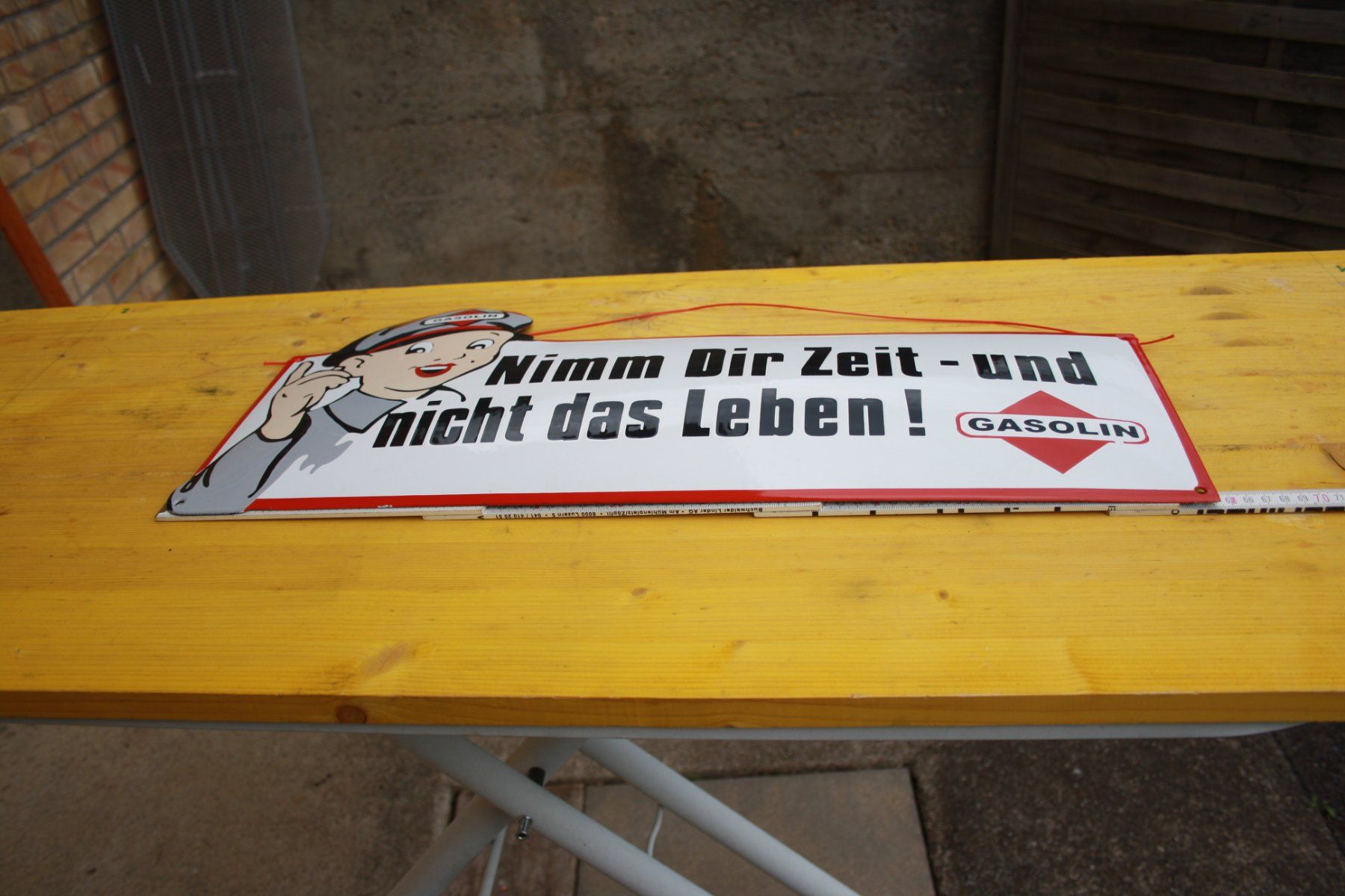 Insegne: GASOLIN EMAIL SCHILD 64 cm. EMAILSCHILD – Usato da Wauwil venduto da Pneuedy 4
