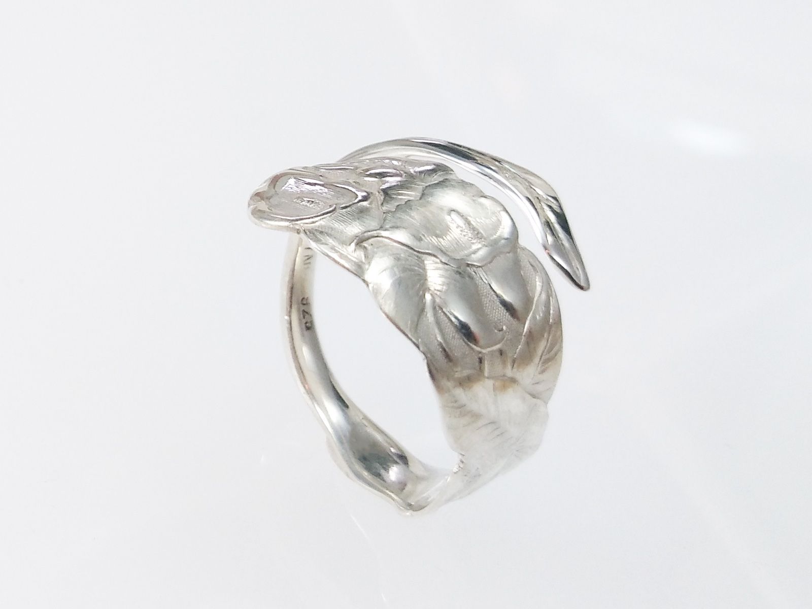 Anelli: Offener Silberring im Jugendstil mit Calla Lilien – Nuovo e nell'imballaggio originale da Meilen venduto da Byrd-bijoux 4