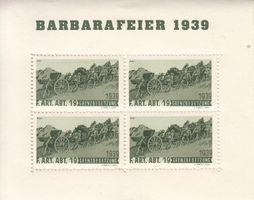 Artillerie Wi 143 Block gezähnt mit Text