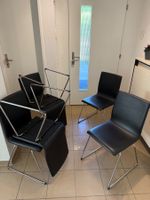 Elegante Stühle 6 Stk. Kunstleder und Metall Gestell