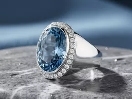 Silberring 925 mit Aquamarin, Art Déco & strahlend - NEU