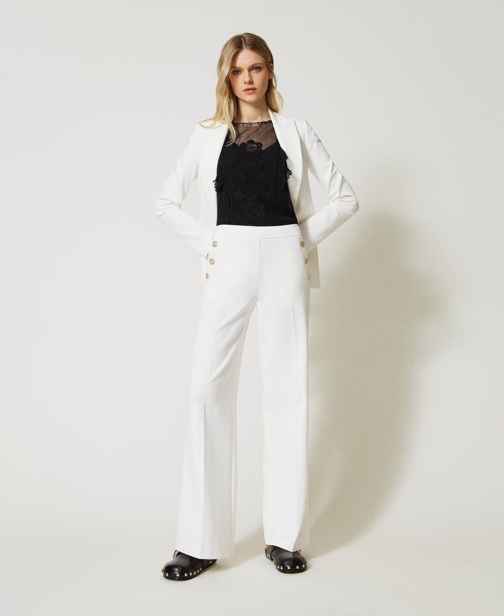 Hosen: Pantalon blanc élégant, taille S,  mode Esxclusive – Neu (gemäss Beschreibung) aus Avry-sur-Matran von Anarda 2