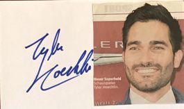 Tyler Hoechlin Autogramm signiert Karte mit Bild 8x13cm
