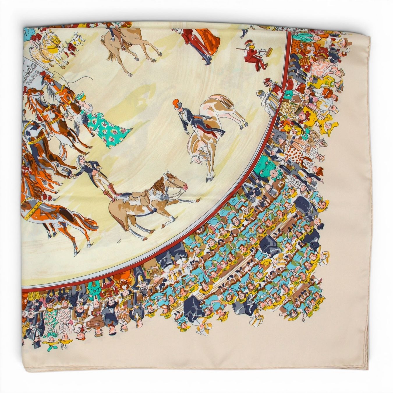 Hermès Foulard & Sciarpe: Hermès Carré "Cirque Molier" crème – Usato da Binningen venduto da Designerlabels