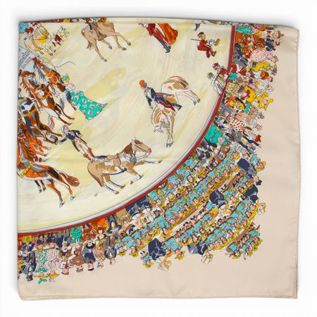 Hermès Carré "Cirque Molier" crème