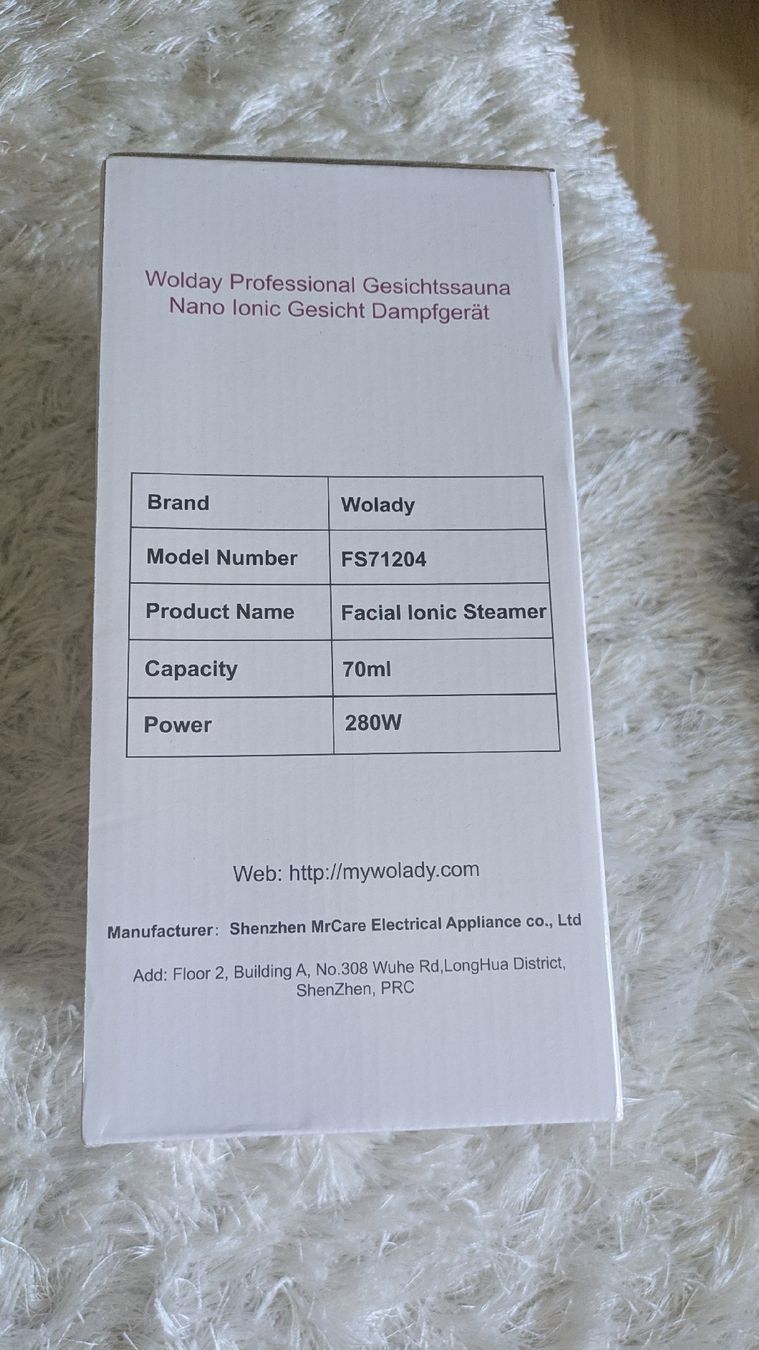 Soins du visage: Wolady Professional Gesichtsauna Face sauna – Neuf avec emballage d'origine à Neuenhof par kkl_c5j6 1