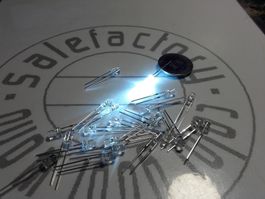 LED kaltweiss 3mm, 100 Stück 3V/20mA
