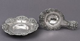 Yogya Silber Teesieb mit Schale, Indonesien c. 1930