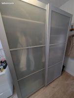 Schiebetürpaar mit Schiene fur PAX Ikea Alu, 200x236
