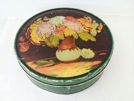 Blechbüchse mit Blumendekor !