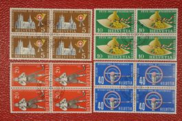 1955 320-323 Viererblock Ersttagstempel BERNA (italienisch)