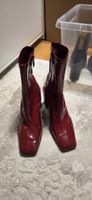 Stiefeletten rot Lackleder Grösse 37 Blockabsatz