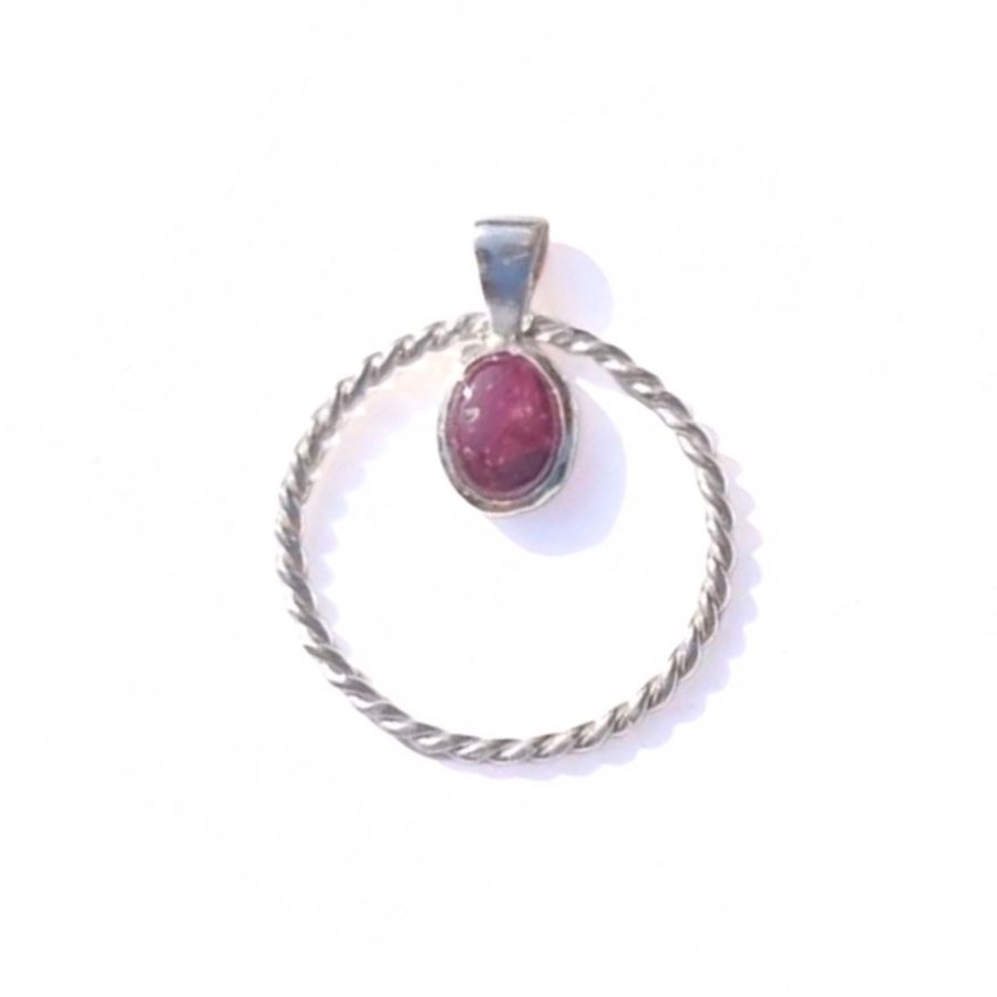 Ciondoli: Silber Anhänger mit Rubin Cabochon – Nuovo e nell'imballaggio originale da Olten venduto da Lulu_Amani 1