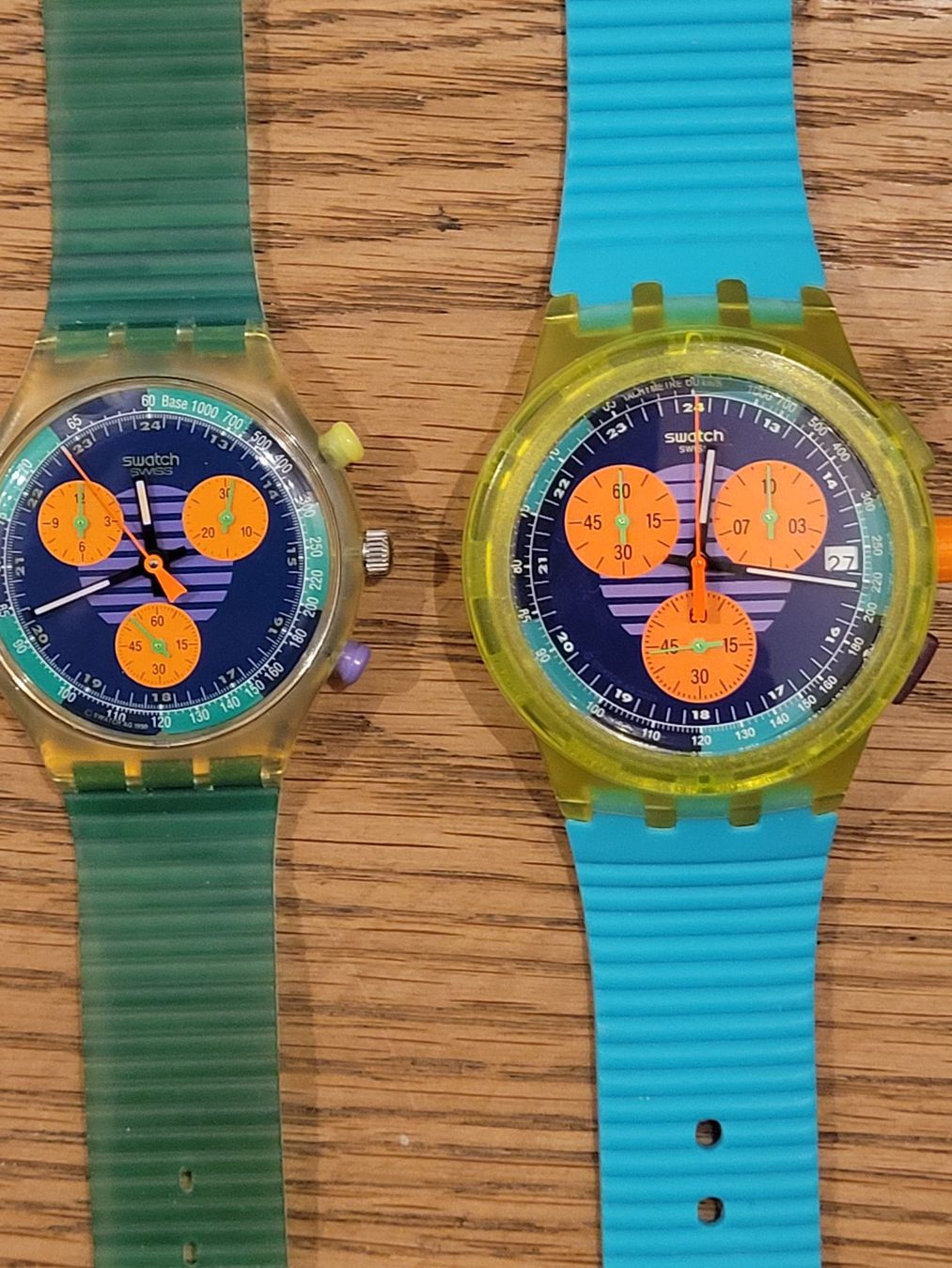 Swatch Uhren: Montre Swatch Chrono NEON WAVE – Neu und originalverpackt aus Epalinges von ormiga
