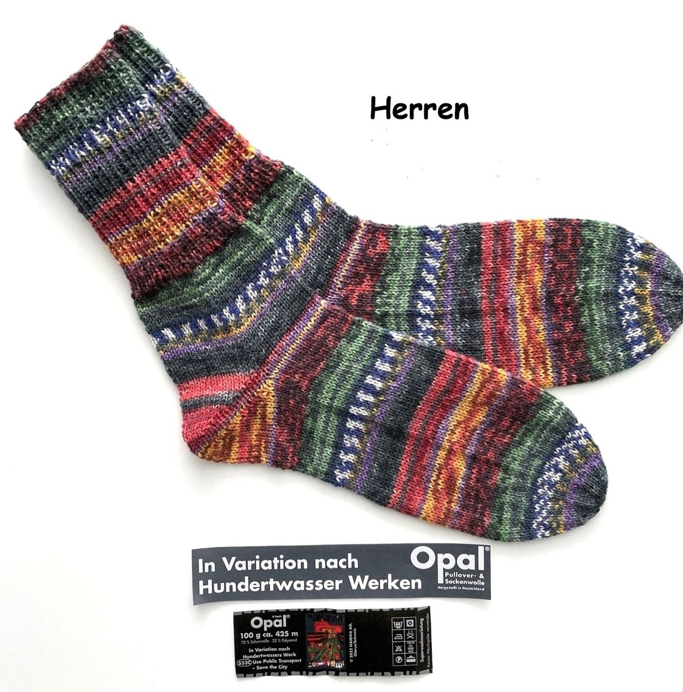 Calze: Handgestrickte "Hundertwasser" Socken verschiedene Grössen – Nuovo e nell'imballaggio originale da Täuffelen venduto da sohalt 2