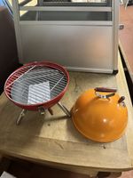 Grill mit Deckel rot orange, klein, neuwertig ig