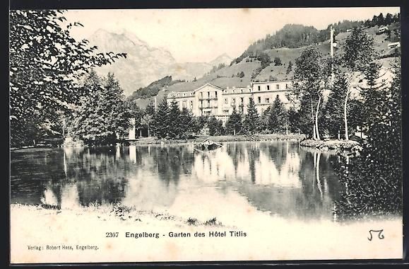 Cartoline postali: AK Engelberg, Garten des Hotel Titlis – Usato da Berlin venduto da bartko-reher