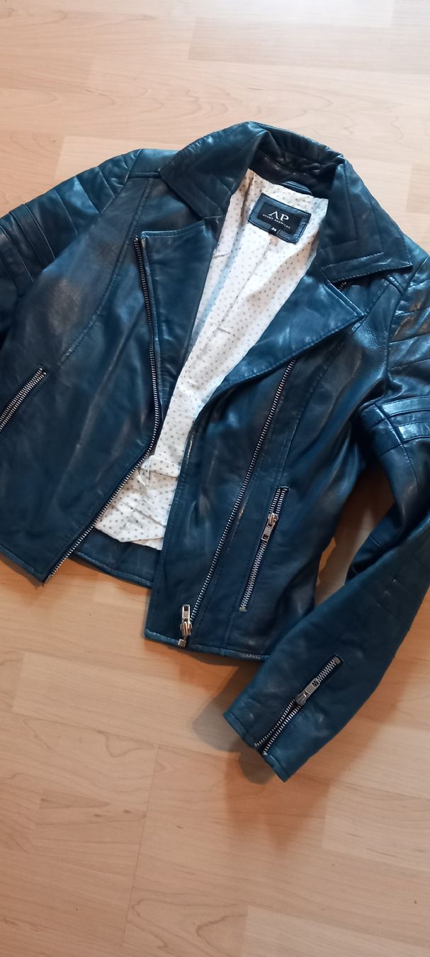 Giacche: AP Echtlederjacke petrol Gr. 36 – Usato da Rebstein venduto da bestforyou