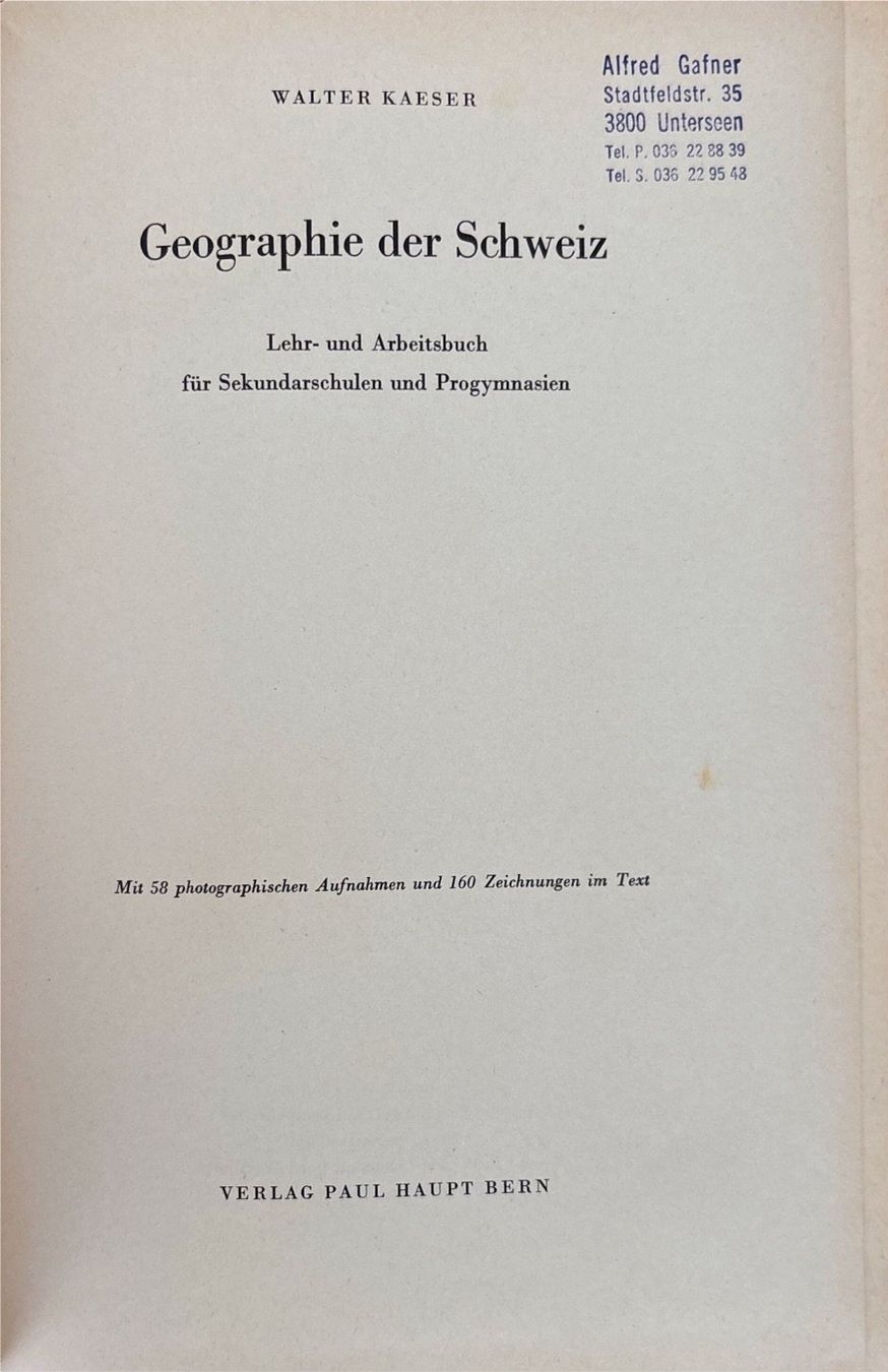 Libri: Geographie der Schweiz 1958 – Usato da Sarnen venduto da Livres 1