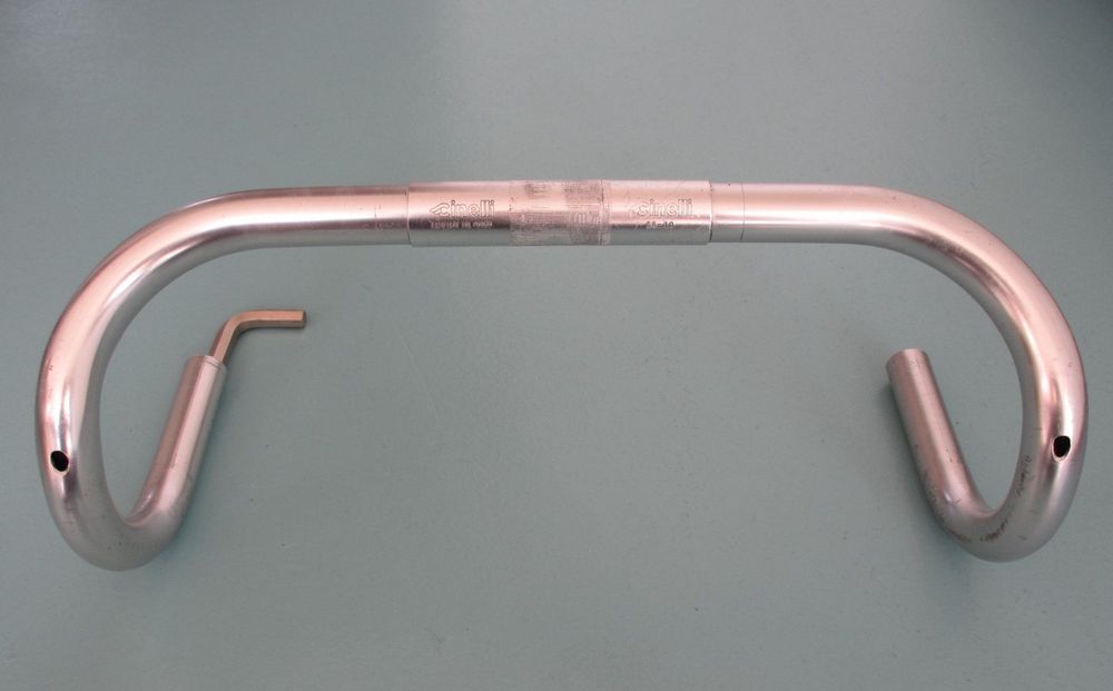 Guidon Route Vintage Cinelli Mod. 63 Campione Del Mondo - Argent, 40 Cm X 26,4 Mm