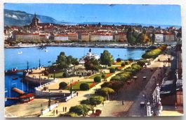 Genève - Quai du Mont-Blanc et vue sur la ville