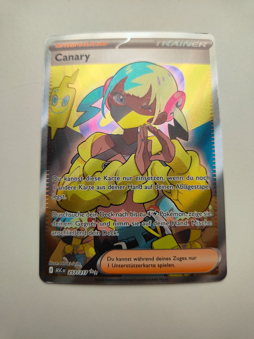 Pokémon Sammelbilder & Trading cards: Pokemon Canari Full Art Trainer Supporter Canary – Gebraucht aus Thalwil von FigurenFreunde