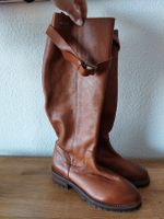 Velez Leder Stiefel, Cognac Braun, Gr. 36