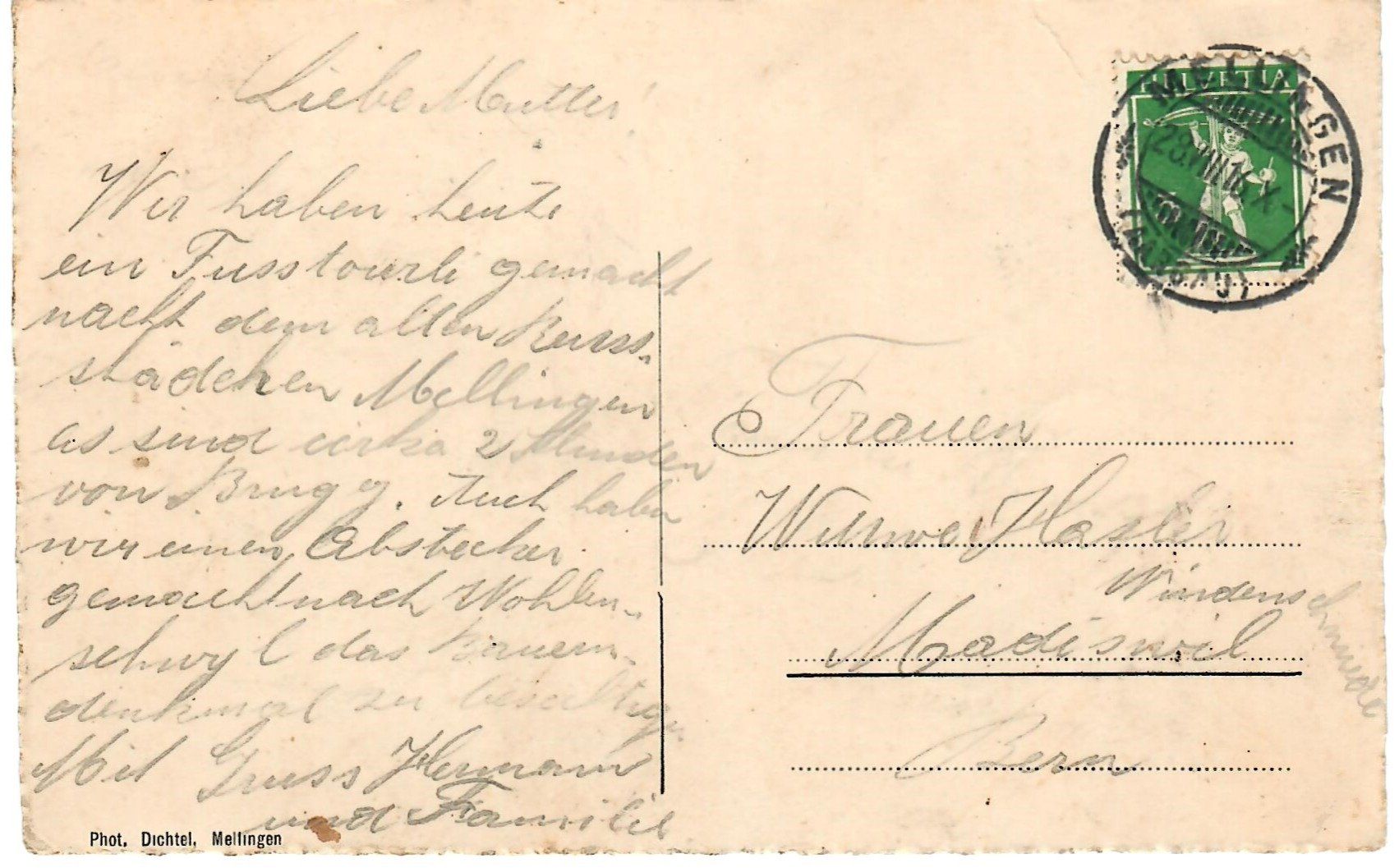 Cartoline postali: Mellingen – Usato da Zweisimmen venduto da jakobsweg 1