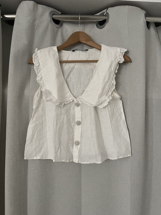 Damen Leinen-Top Mit Knopfleiste - Elegant & Ärmellos Für Büro & Freizeit