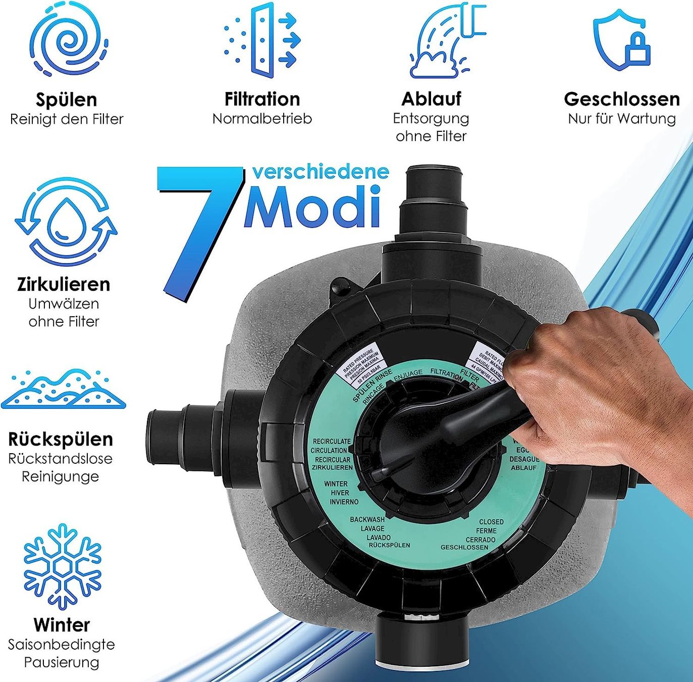 Piscines: Sandfilteranlage 10200 L/h 400W grau – Neuf avec emballage d'origine à Bottighofen par zaap 3