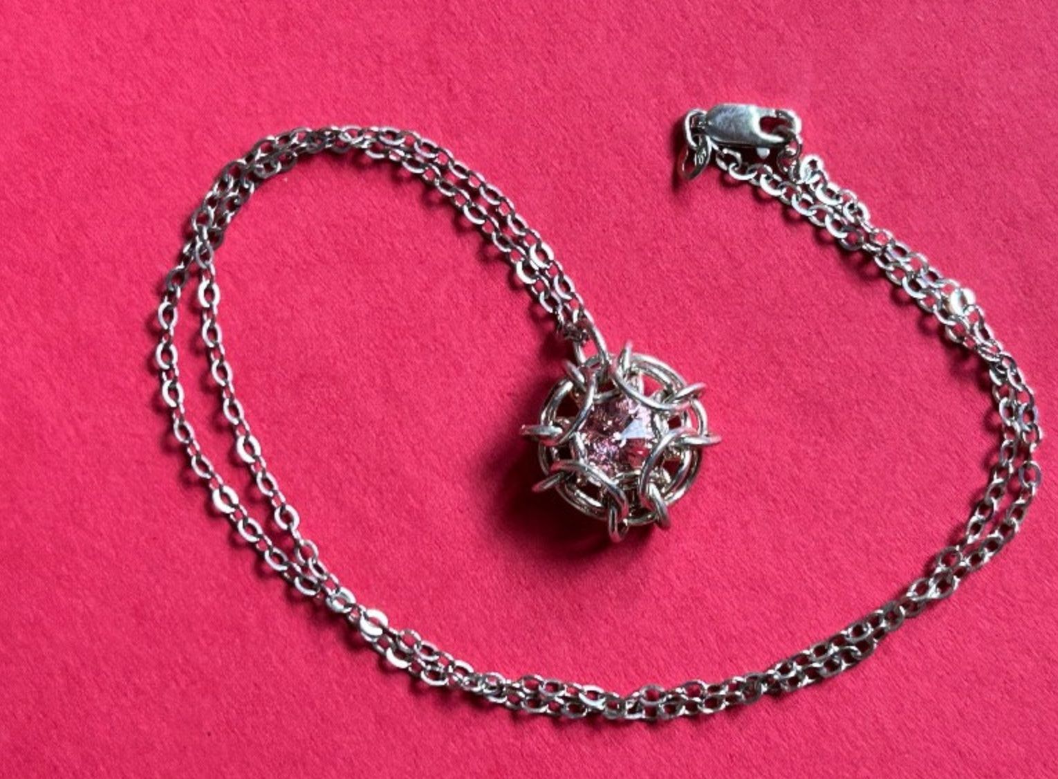 Catenine: Silberkette rosarote Kraft – Usato da Basel venduto da bellespirit 6